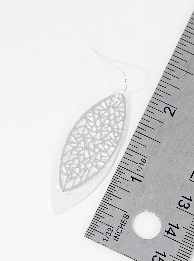Double Marquise Filigree Metal Dangle Drop Earrings