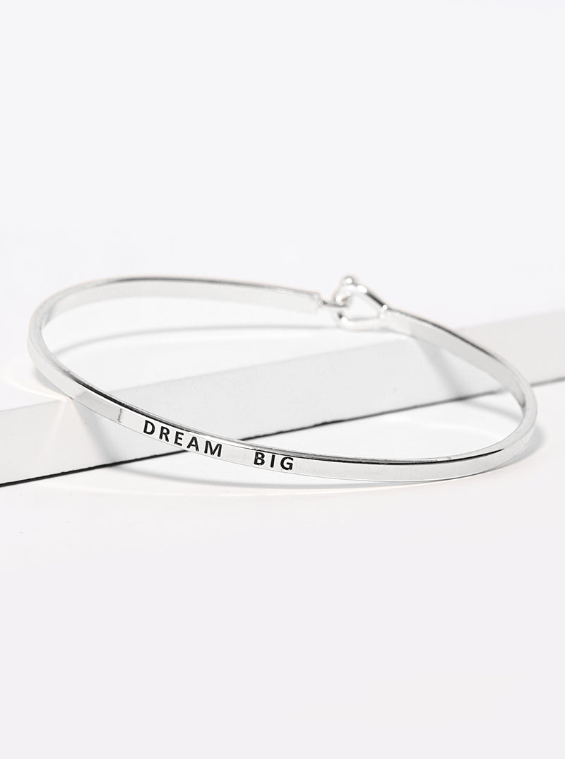 Dream Big Engraved Inspirational Bangle Bracelet