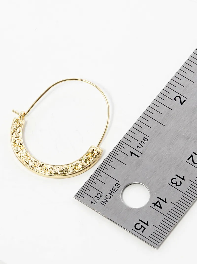 Druzy Textured Half Circle Earrings