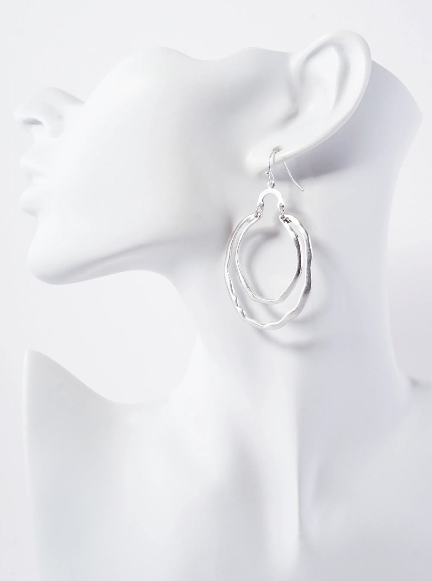Dual Layer Organic Texture Dangle Earrings