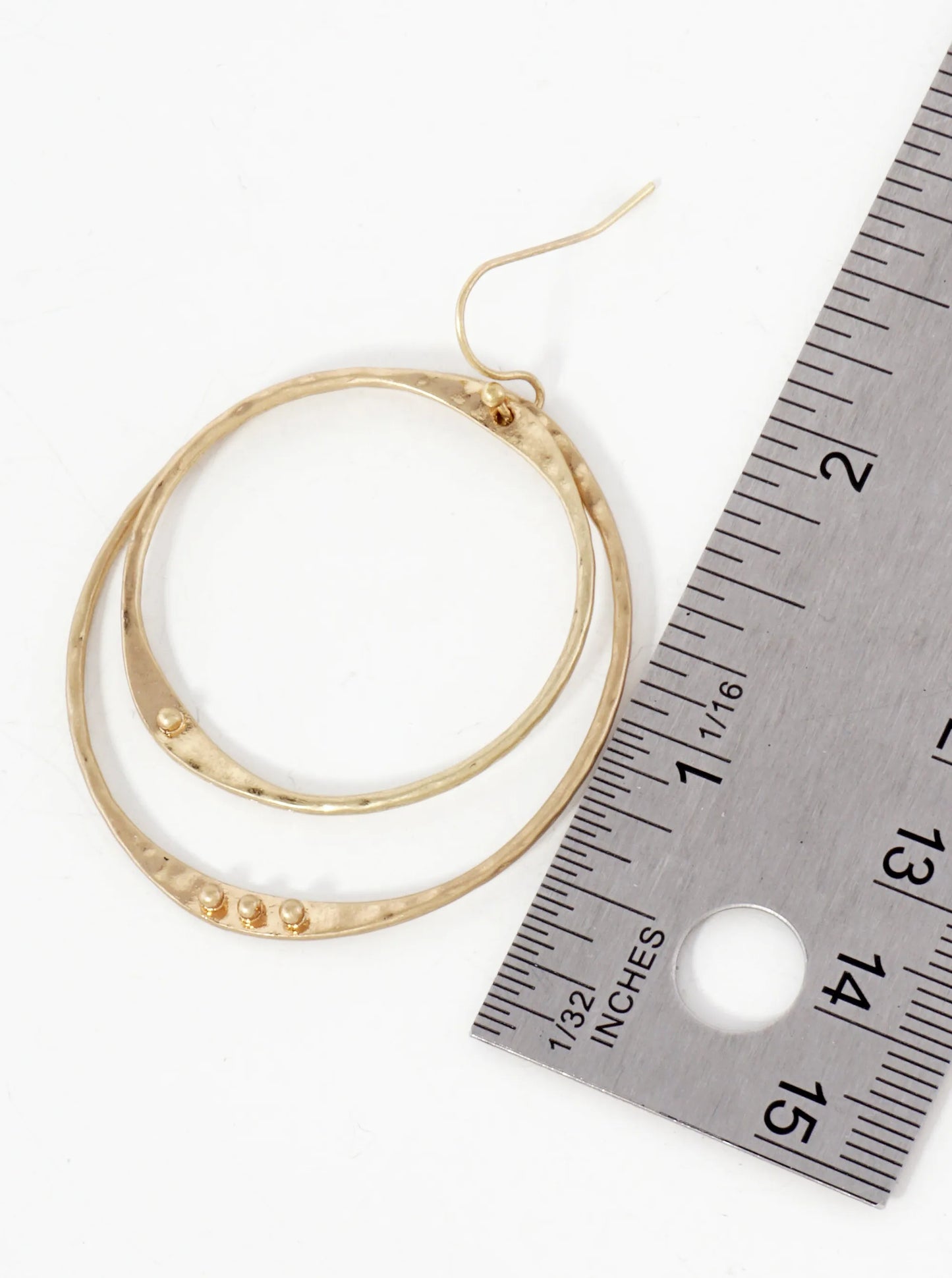 Dual Layer Round Circle Drop Earrings