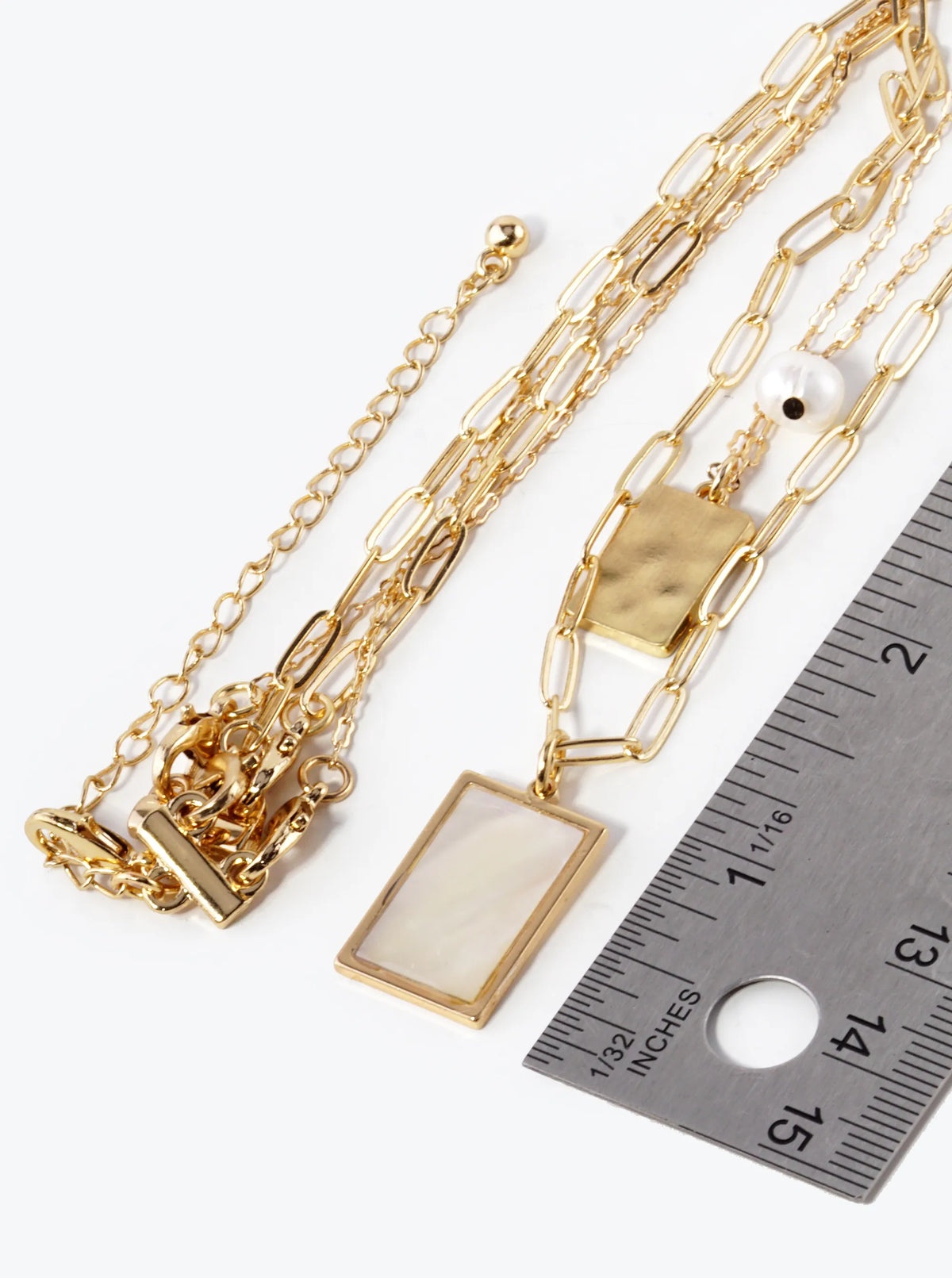 Dual Layered Double Pendant Necklace With MOP