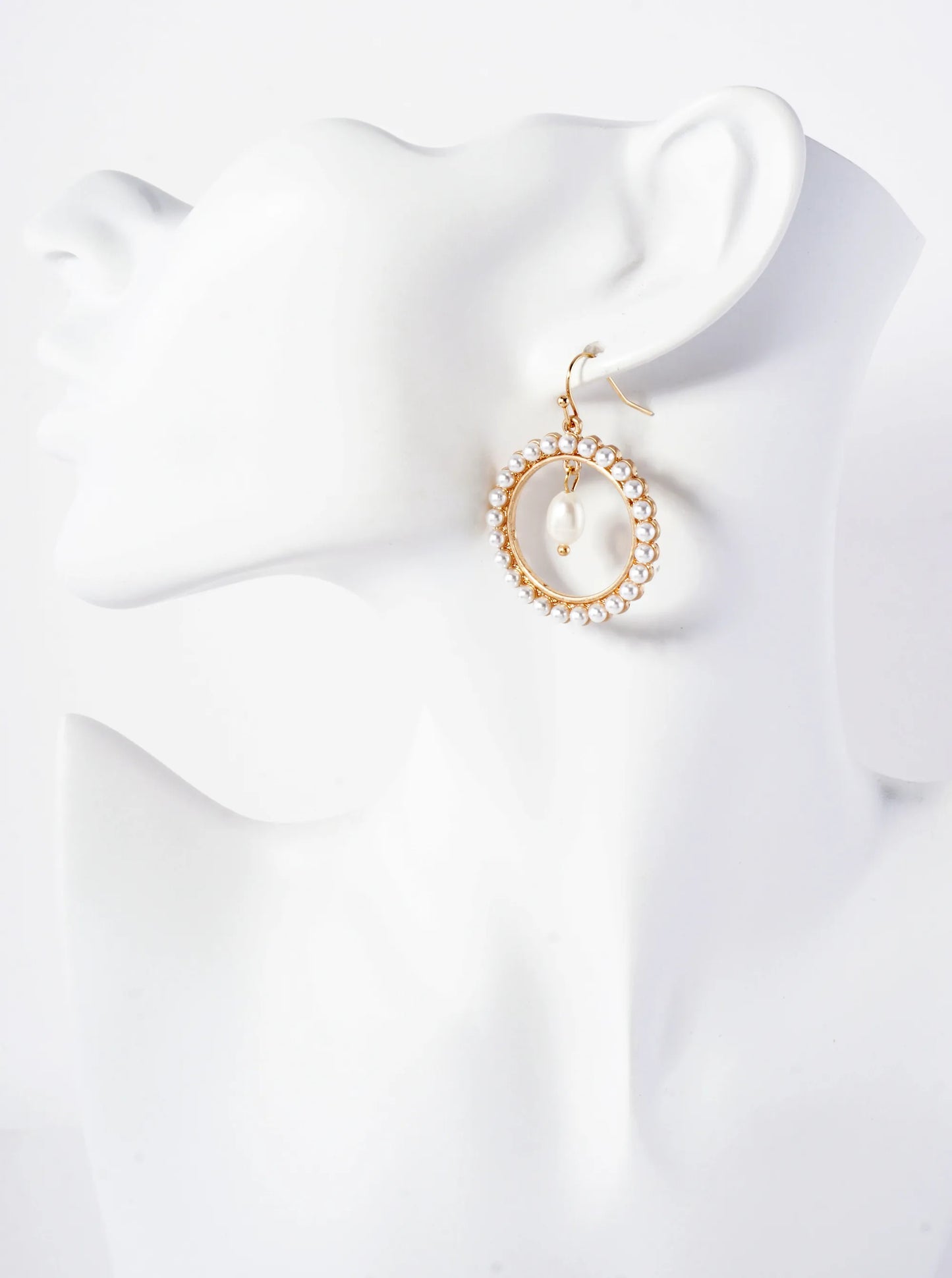 Embedded Pearls And Drop Pearl Dangle Earrings