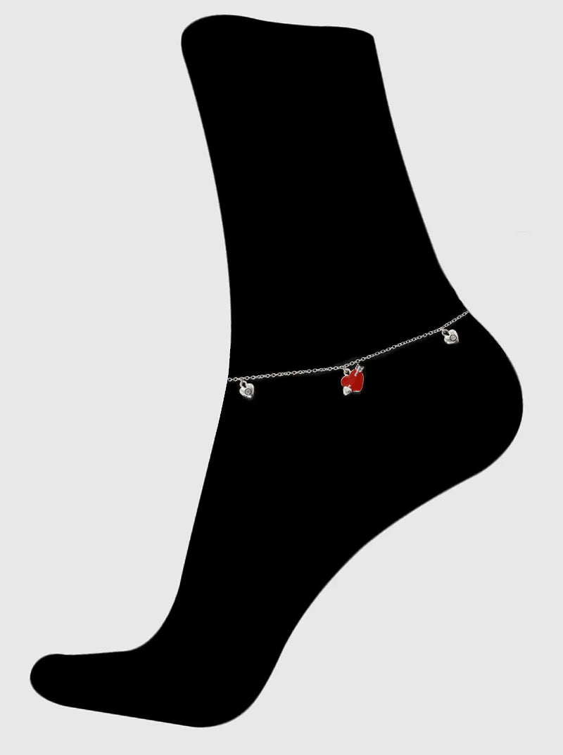 Enamel Arrow Heart Charm Fashion Anklet