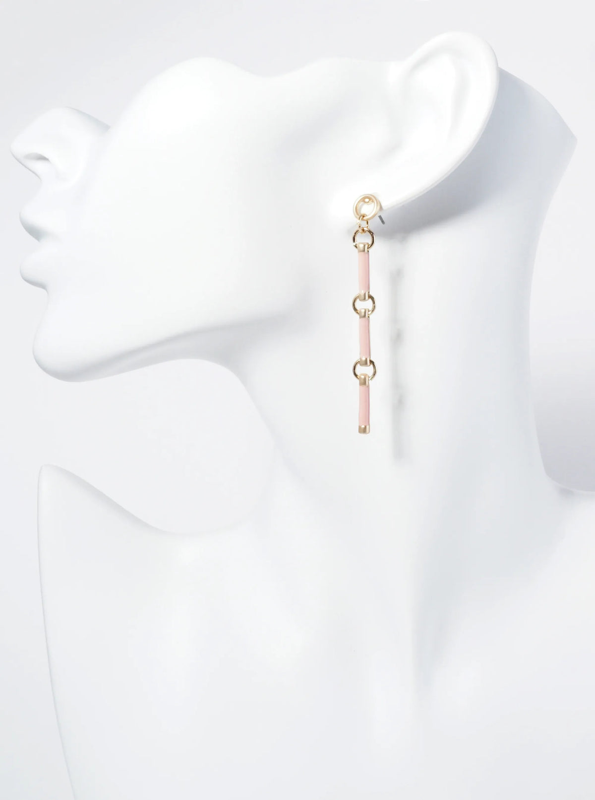 Enamel-Coated Tube Bar Drop Dangle Post Earrings