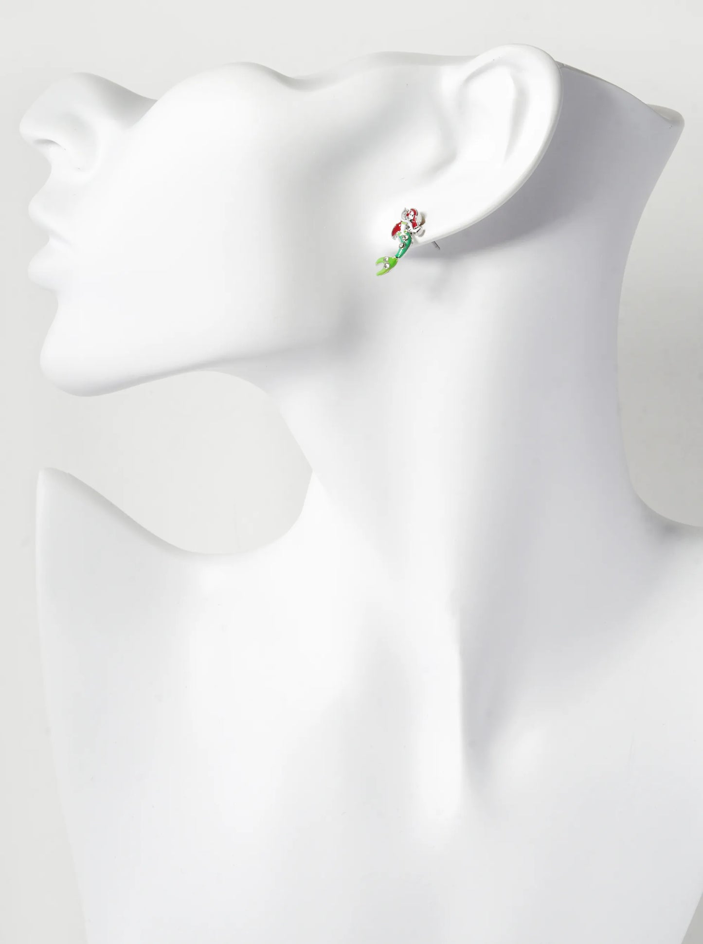 Enamel Filled 18mm Mermaid Stud Earrings