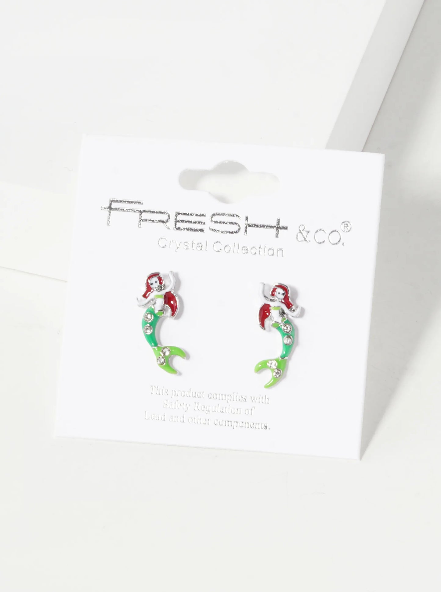 Enamel Filled 18mm Mermaid Stud Earrings