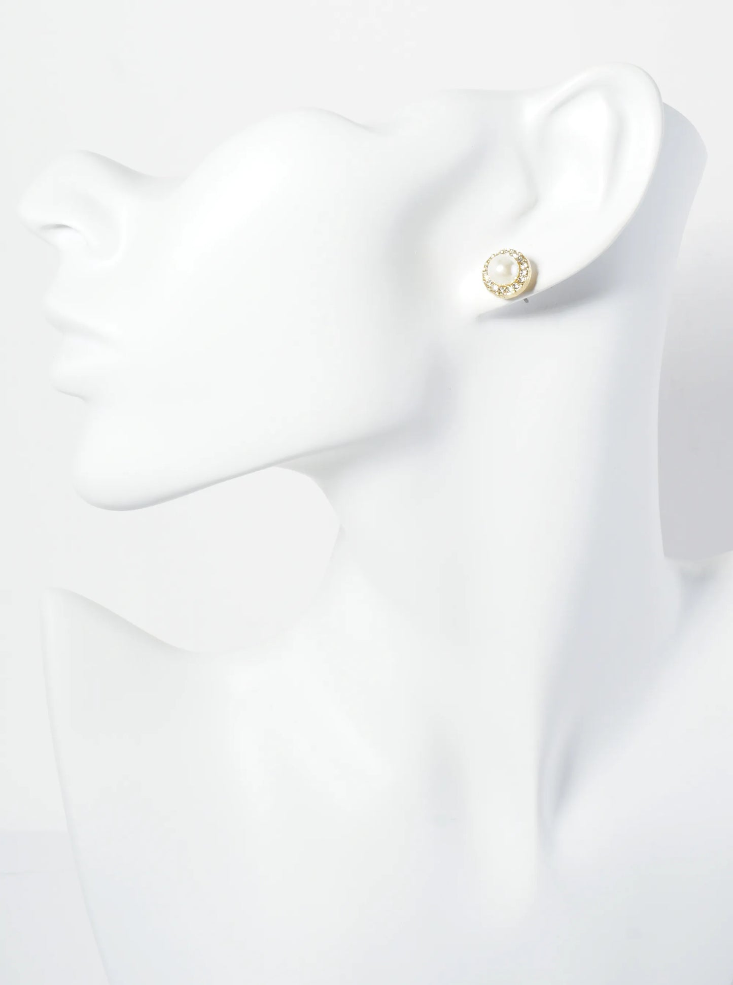 Encased In Crystal 6mm Pearl Bead Stud Earrings