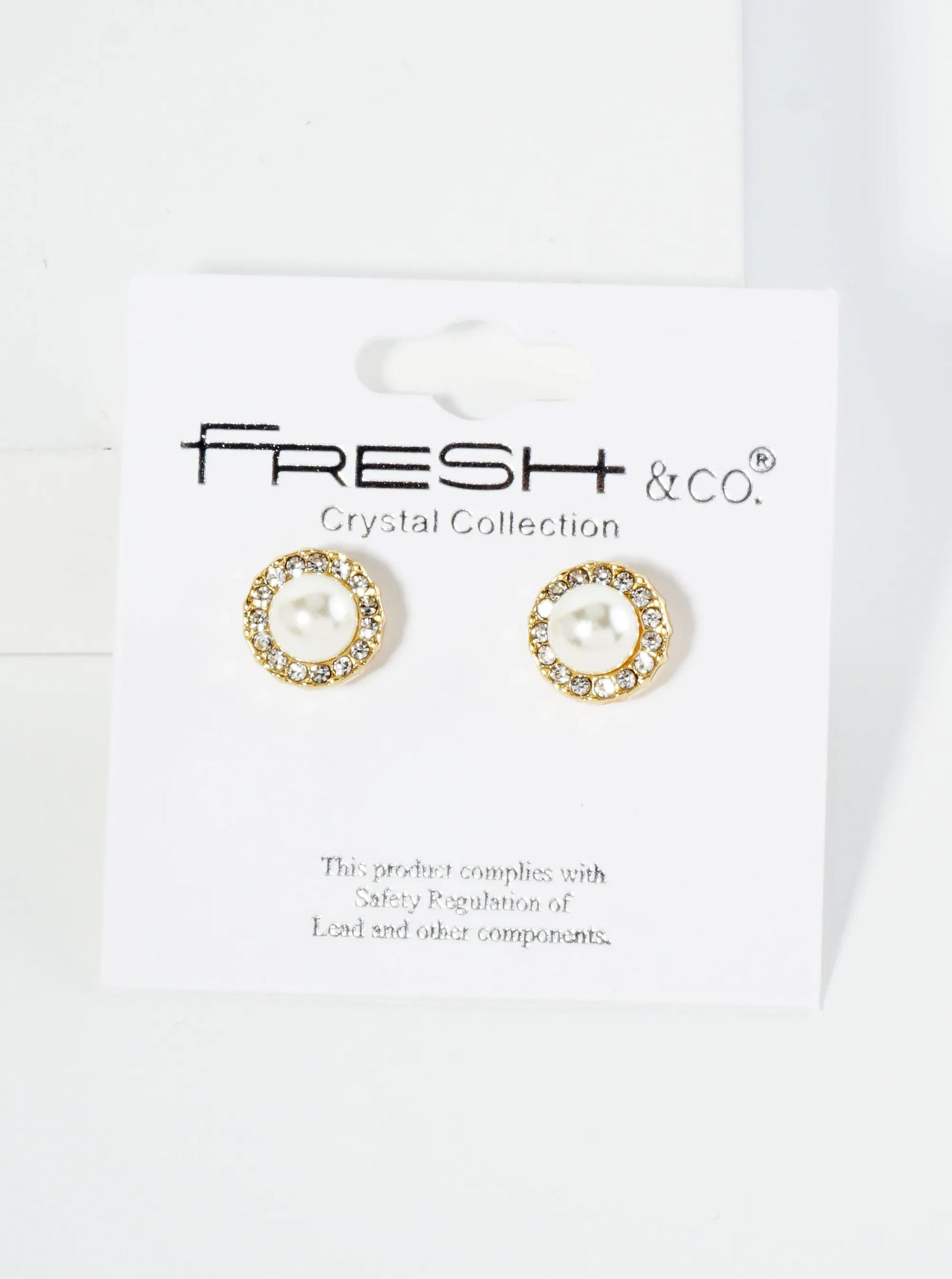 Encased In Crystal 6mm Pearl Bead Stud Earrings