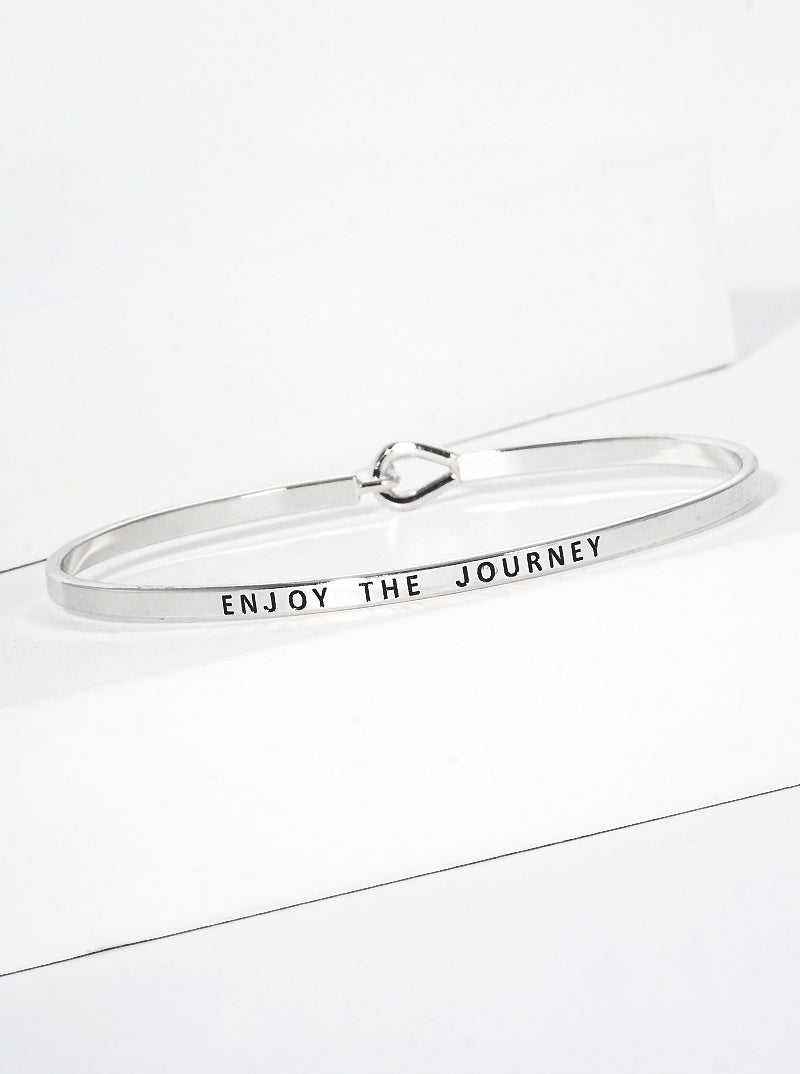 Enjoy The Journey Engraved Inspirational Bangle Bracelet