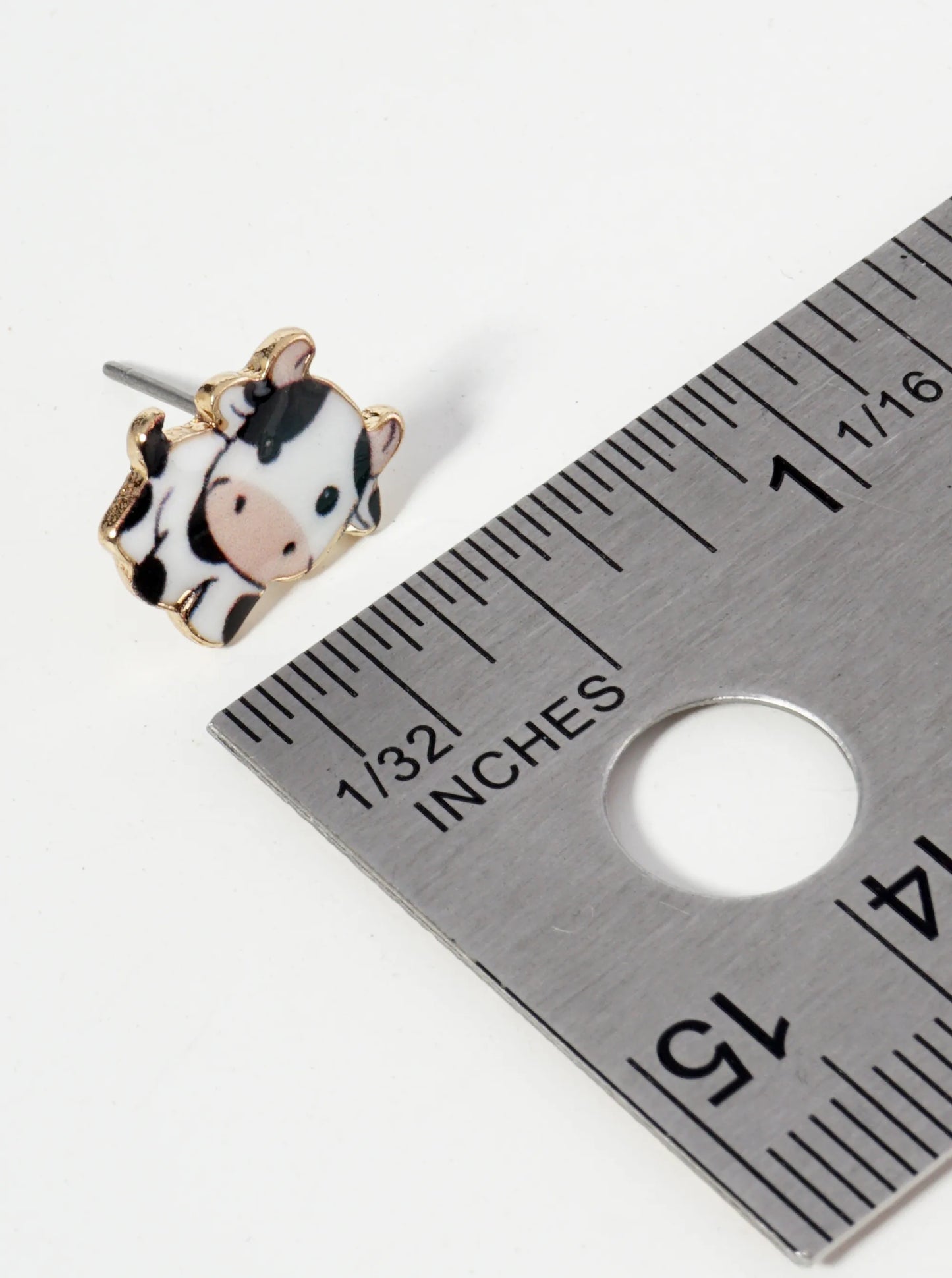 Epoxy Baby Cow Stud Earrings