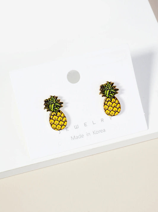 Epoxy Pineapple Stud Earrings