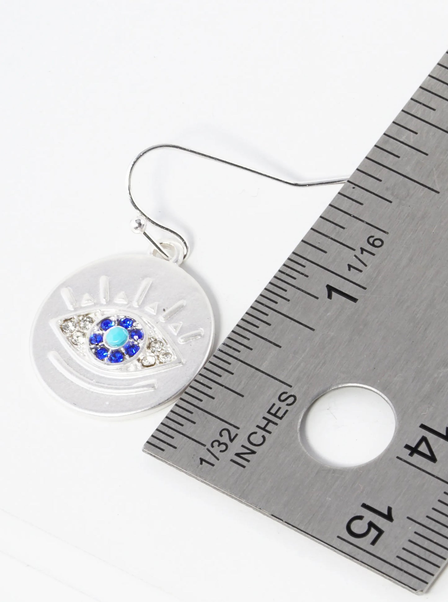Evil Eye Disc Drop Dangle Earrings