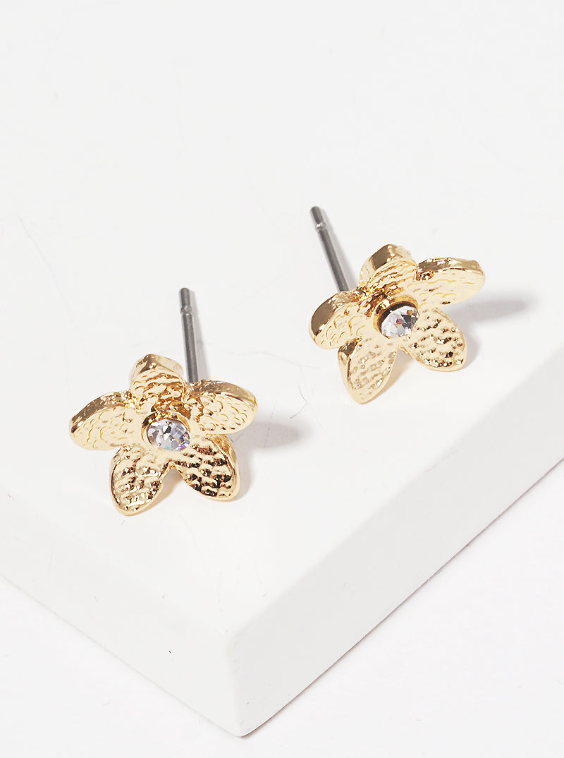 FLORAL FLOWER DAINTY POST STUD EARRINGS