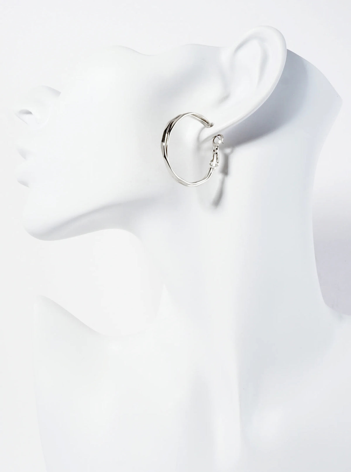 Faceted 30mm 14K-Gold-Dipped Layered Latch-Back Hoop Earrings