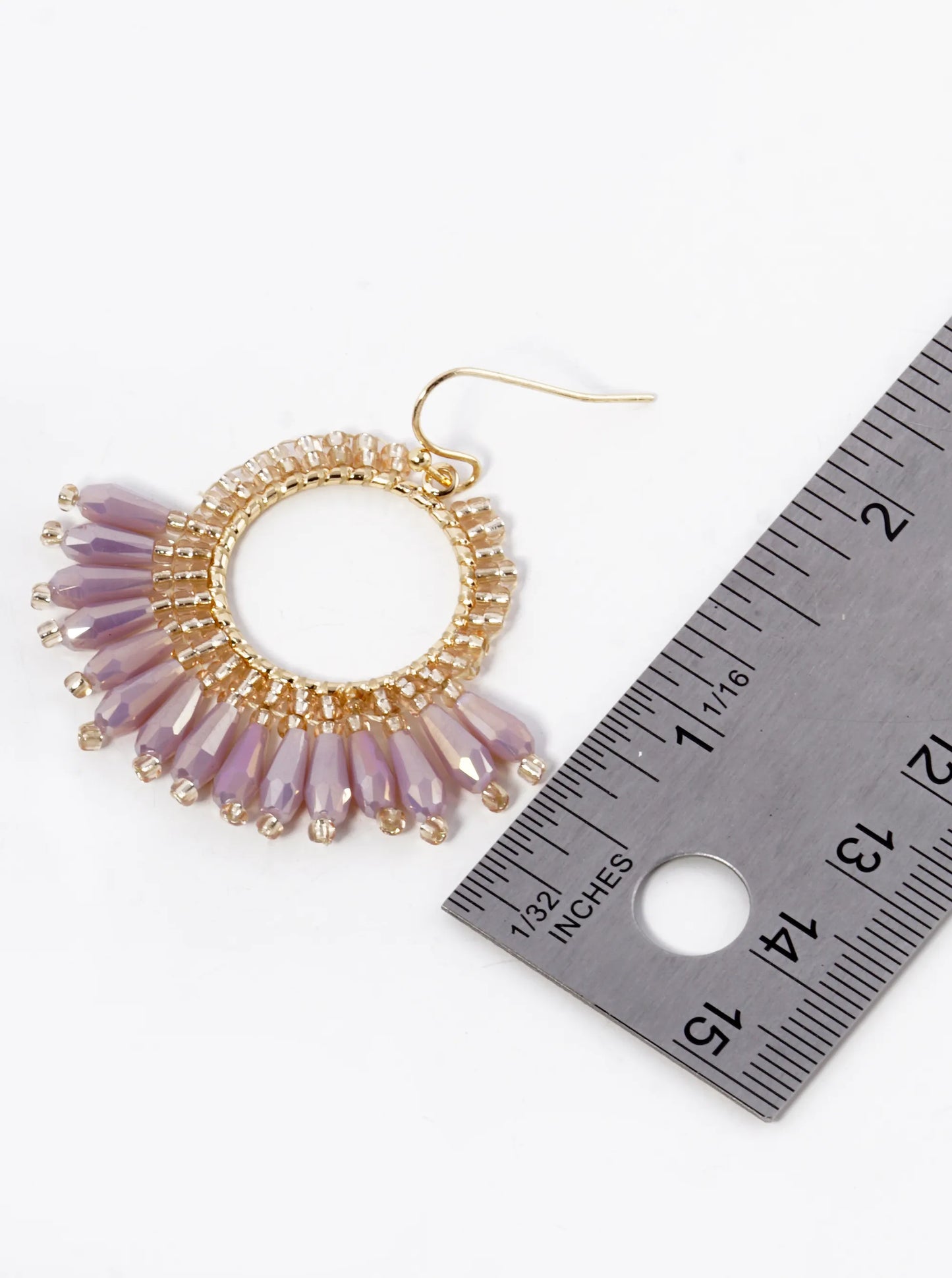 Faceted Glass Beads Drop Fringe Dangle Earrings