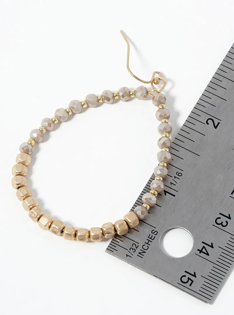 Faceted Glass Beads Teardrop Dangle Drop Earrings