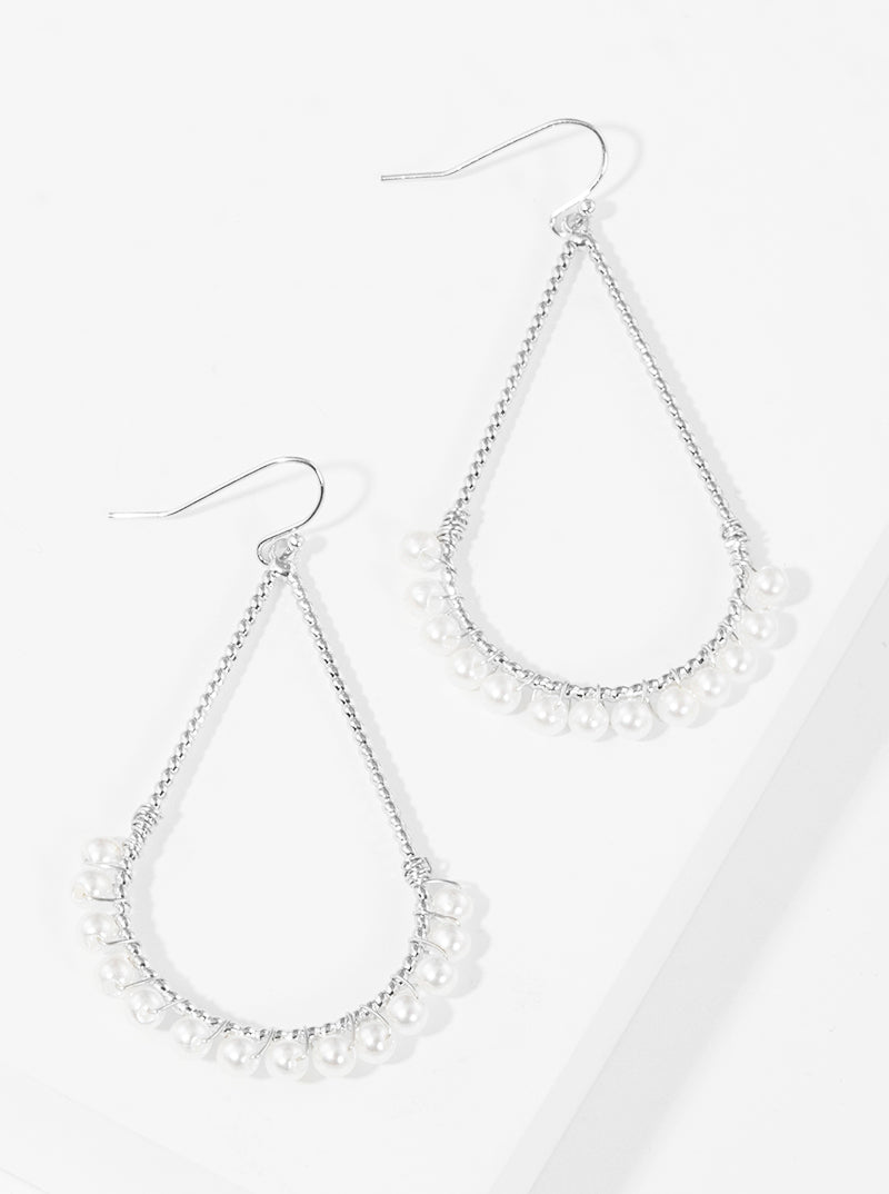Faceted Glass Bead Wire Wrapped Teardrop Dangle Earrings