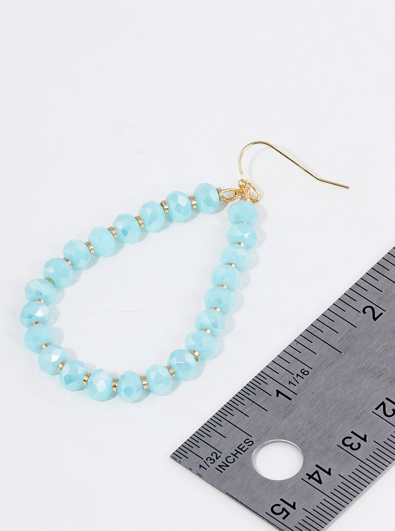 Faceted Glass Beaded Teardrop Dangle Earrings
