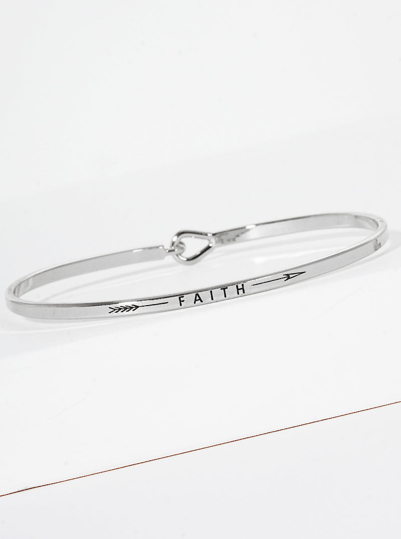 Faith Engraved Inspirational Bangle Bracelet
