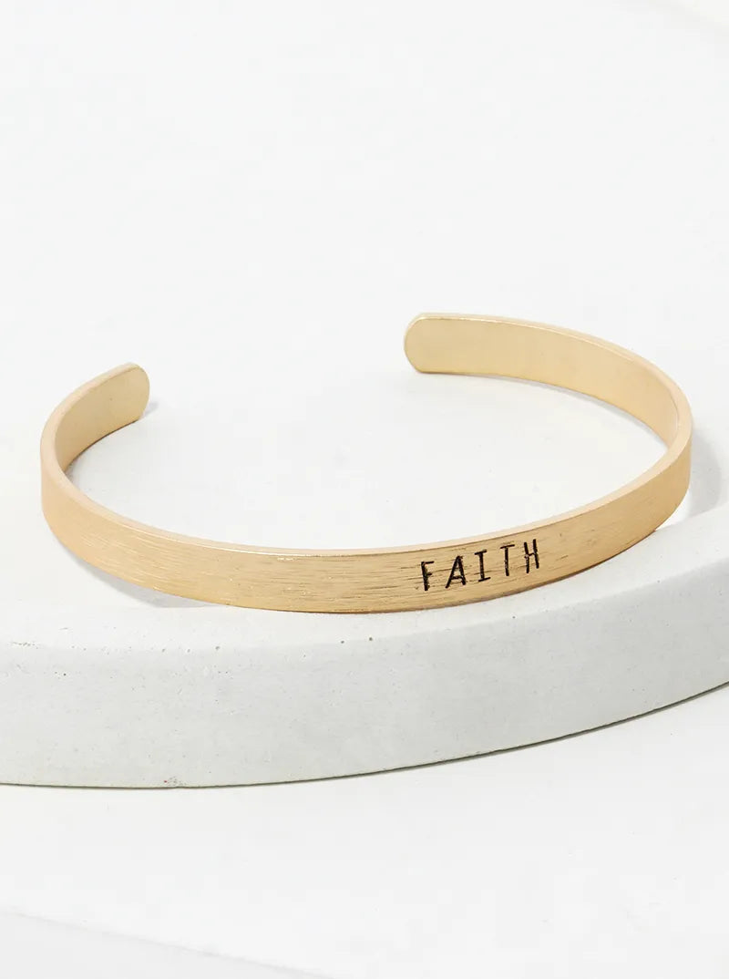 Faith Engraved Inspirational Cuff Bracelet