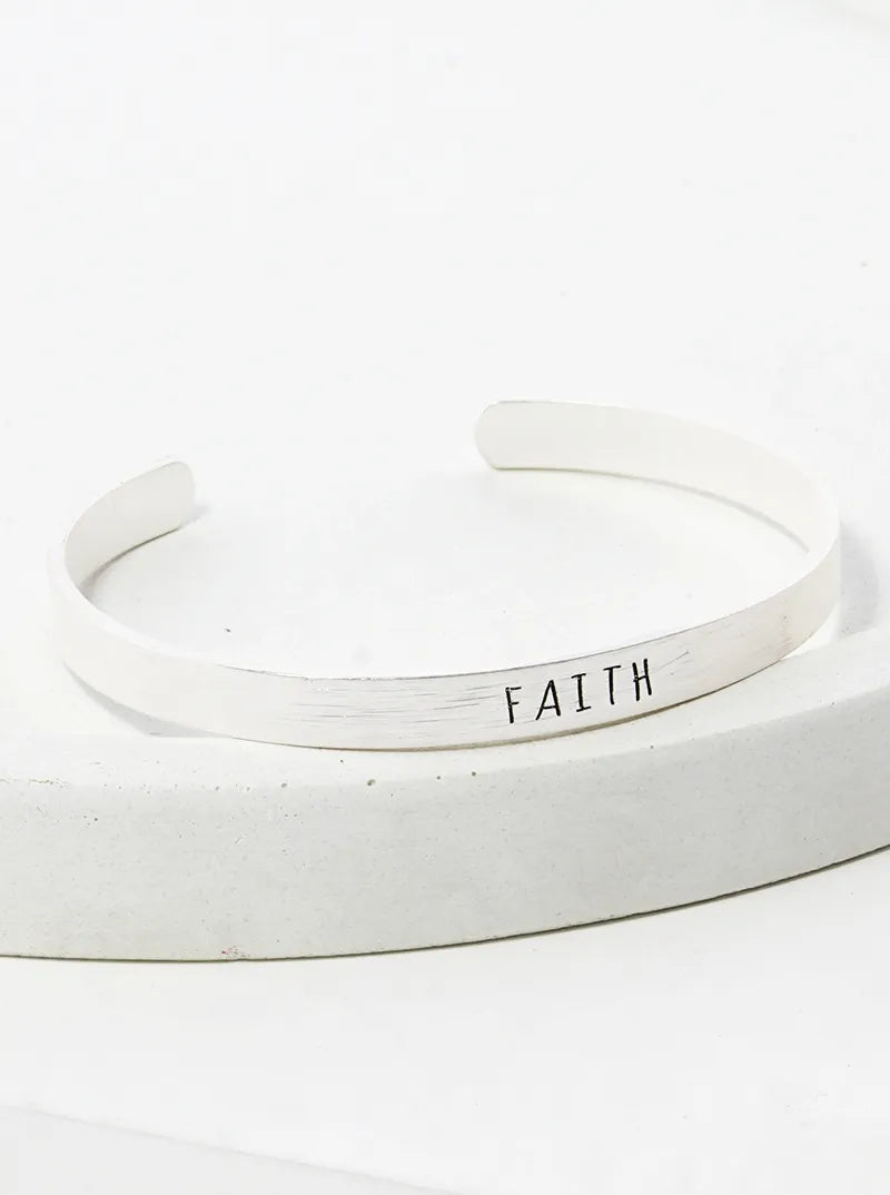 Faith Engraved Inspirational Cuff Bracelet