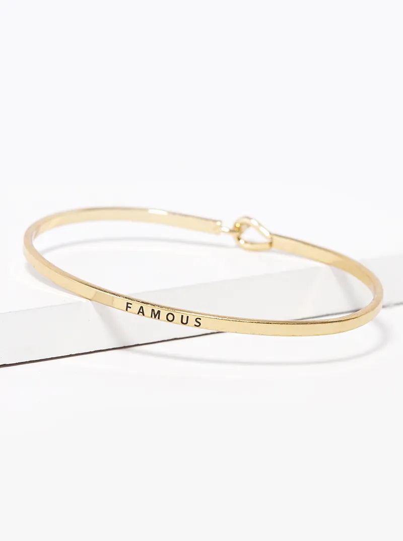 Famous Engraved Inspirational Bangle Bracelet