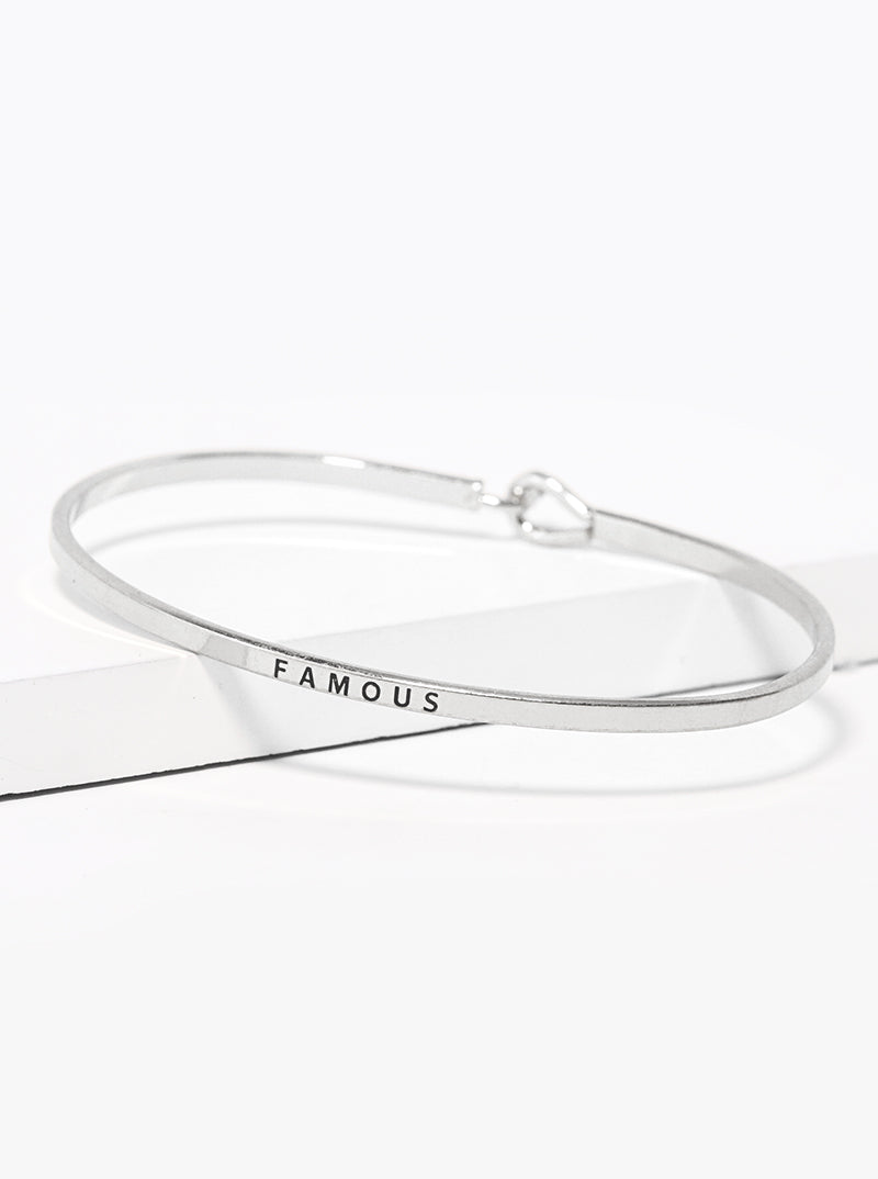 Famous Engraved Inspirational Bangle Bracelet