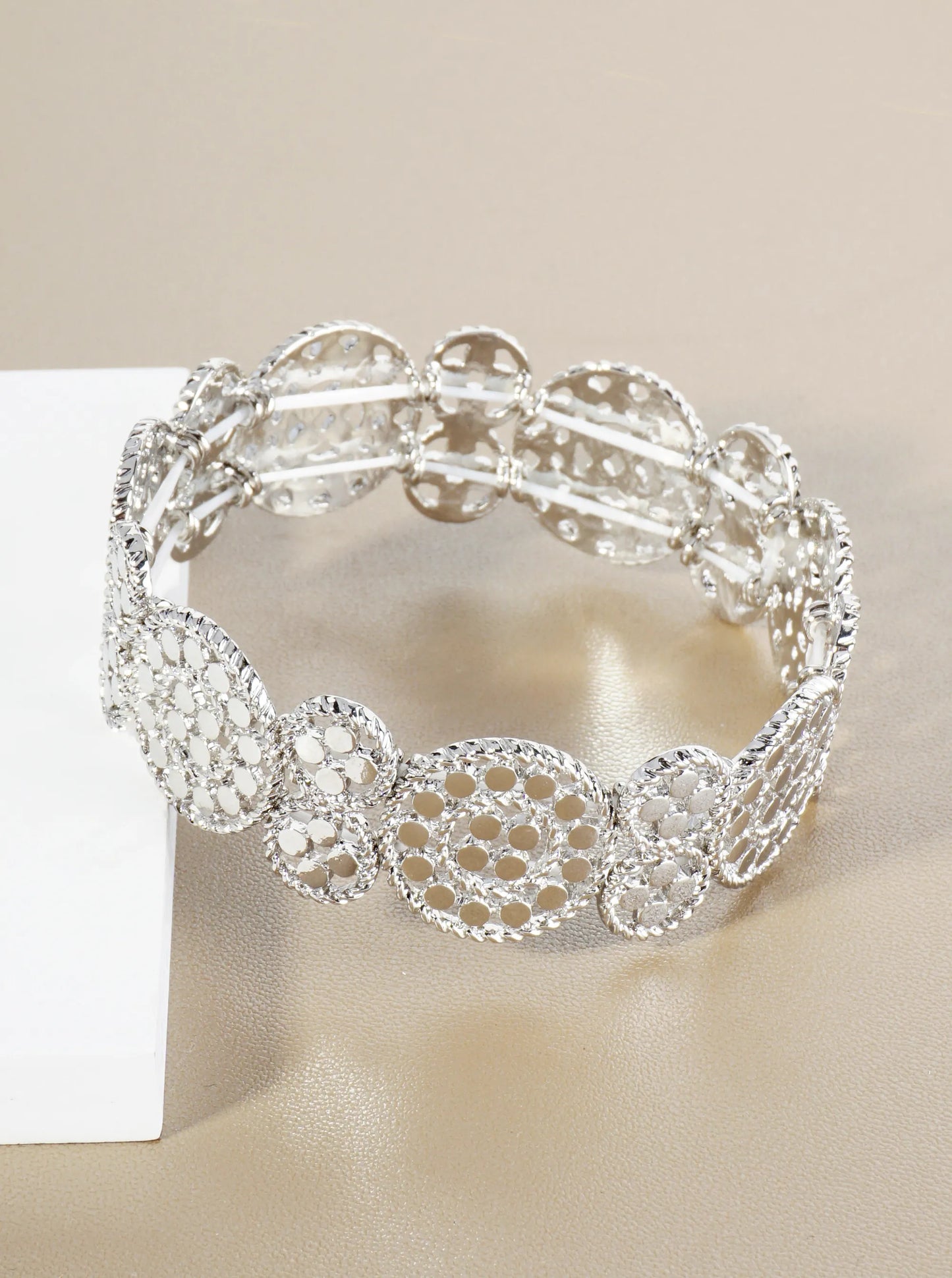 Filigree Artistry Metallic Stretch Bracelet