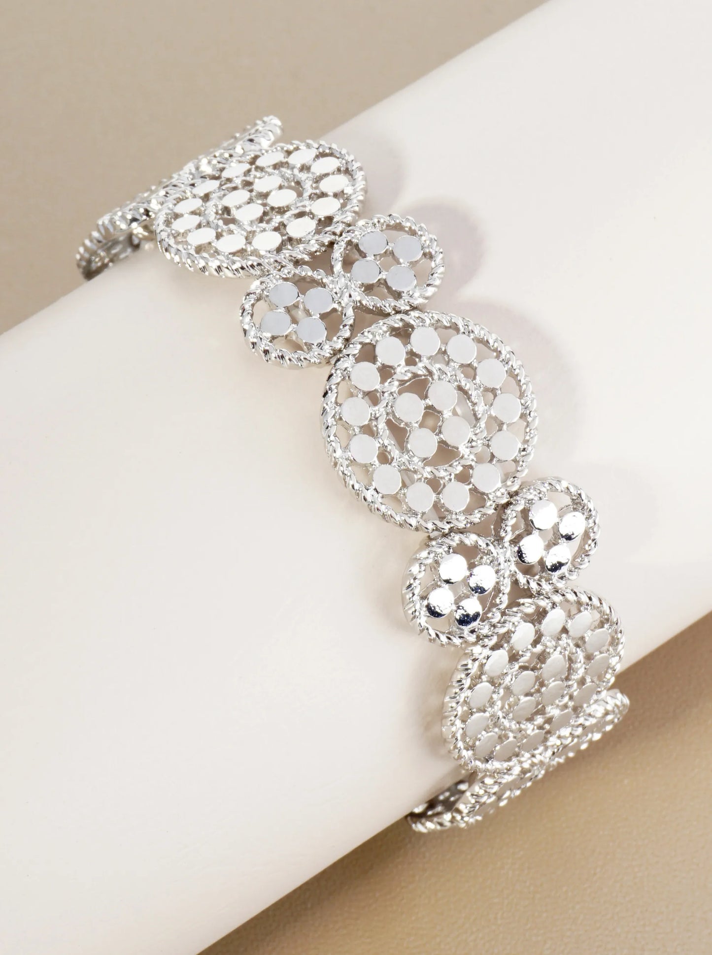 Filigree Artistry Metallic Stretch Bracelet