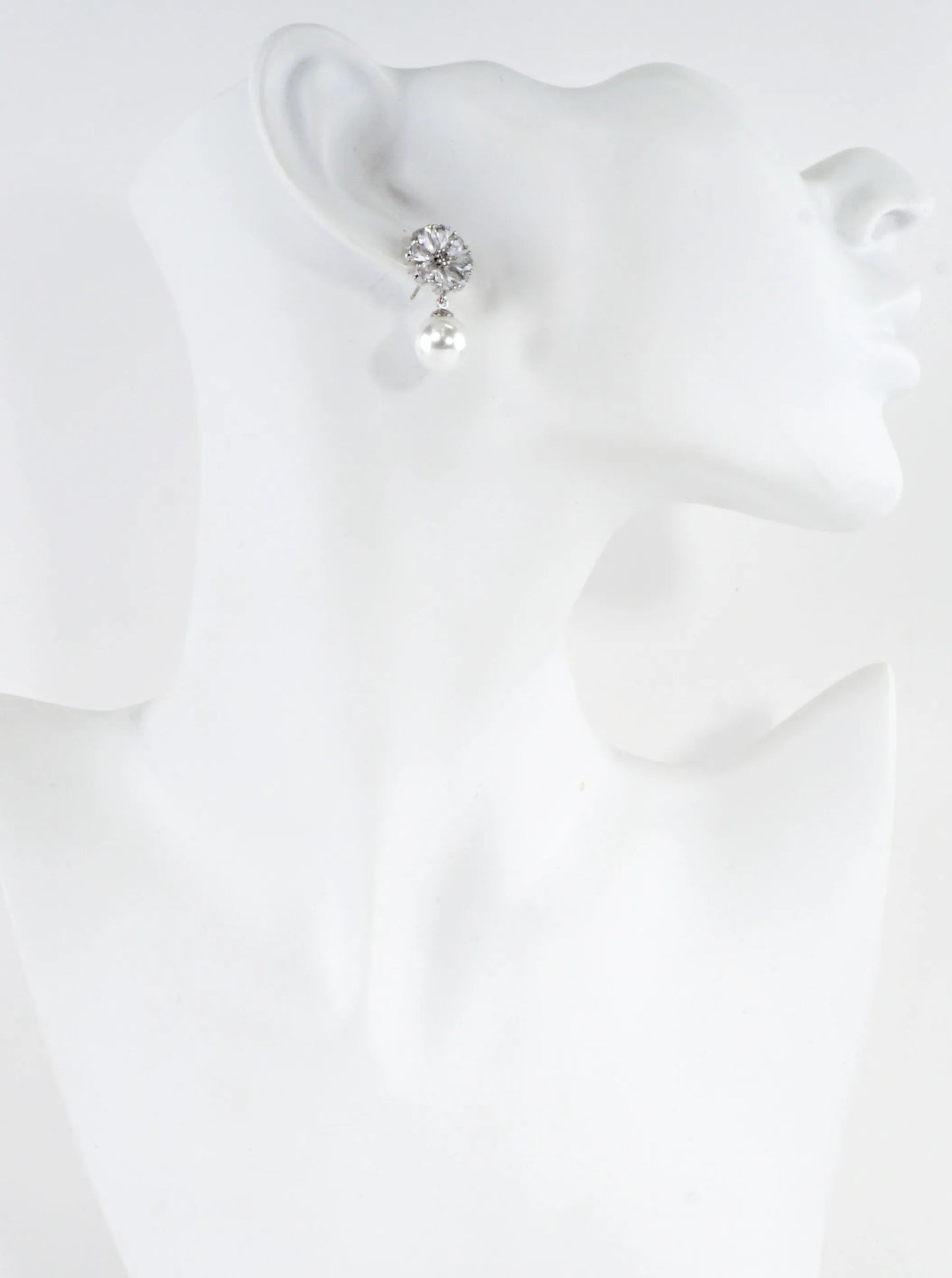 Floral Cubic Zirconia Pave Dangle Earrings