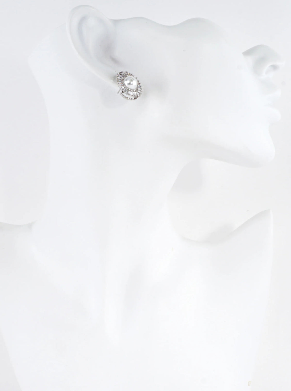 Floral Sparkling Pave Stud Earrings