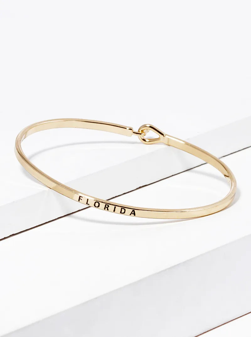Florida Engraved Inspirational Bangle Bracelet