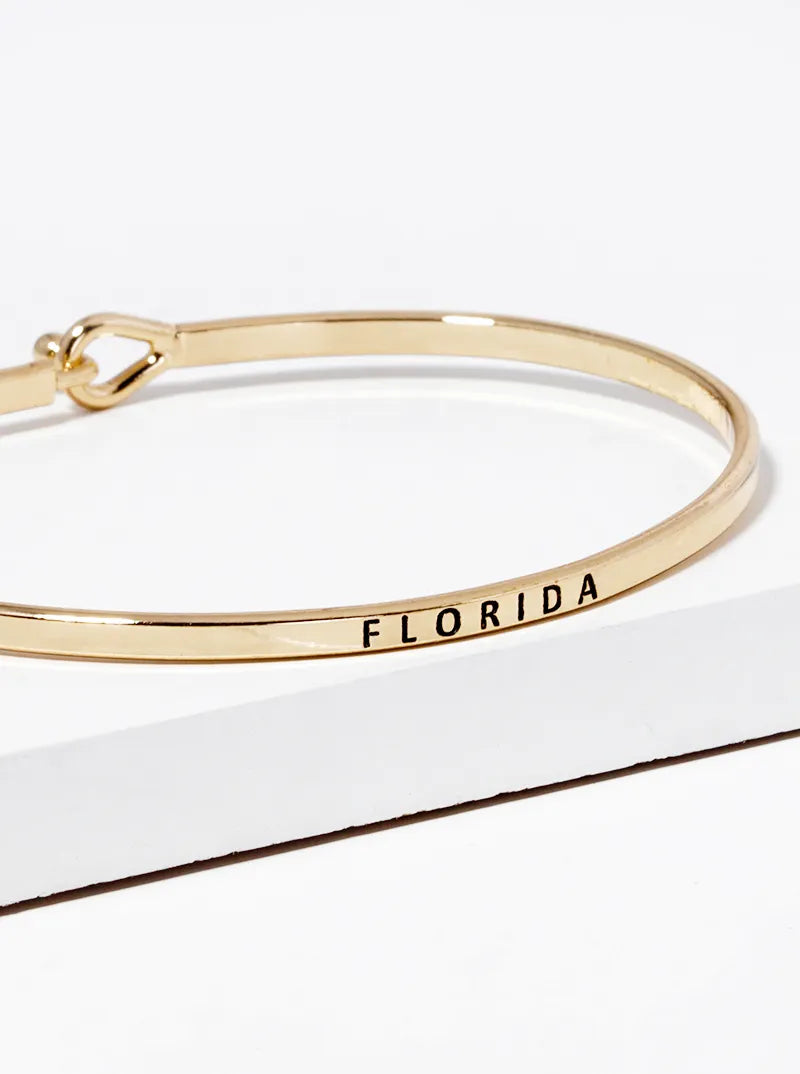 Florida Engraved Inspirational Bangle Bracelet
