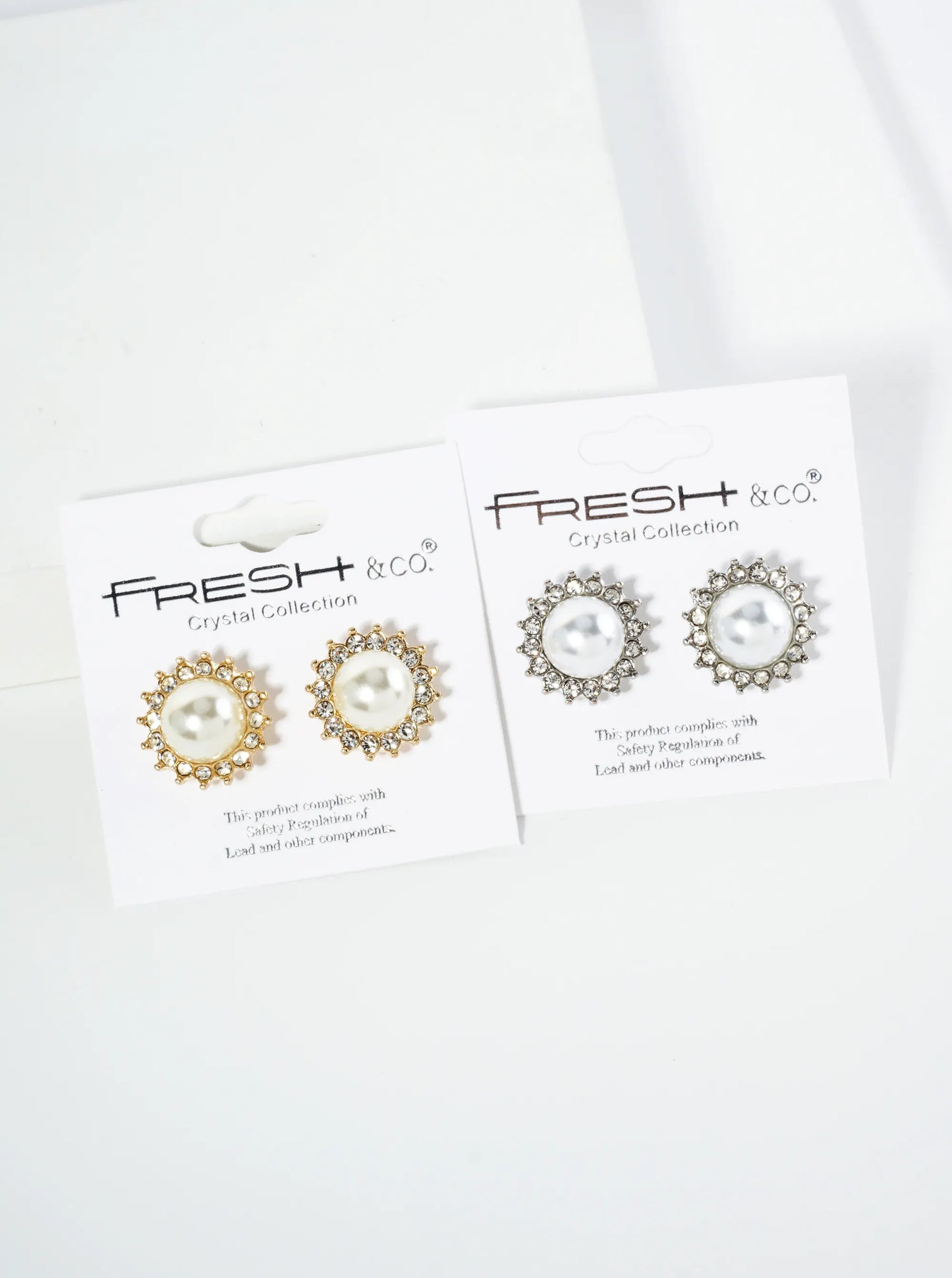 Flower Inspired Crystal Pave 9mm Pearl Stud Earrings