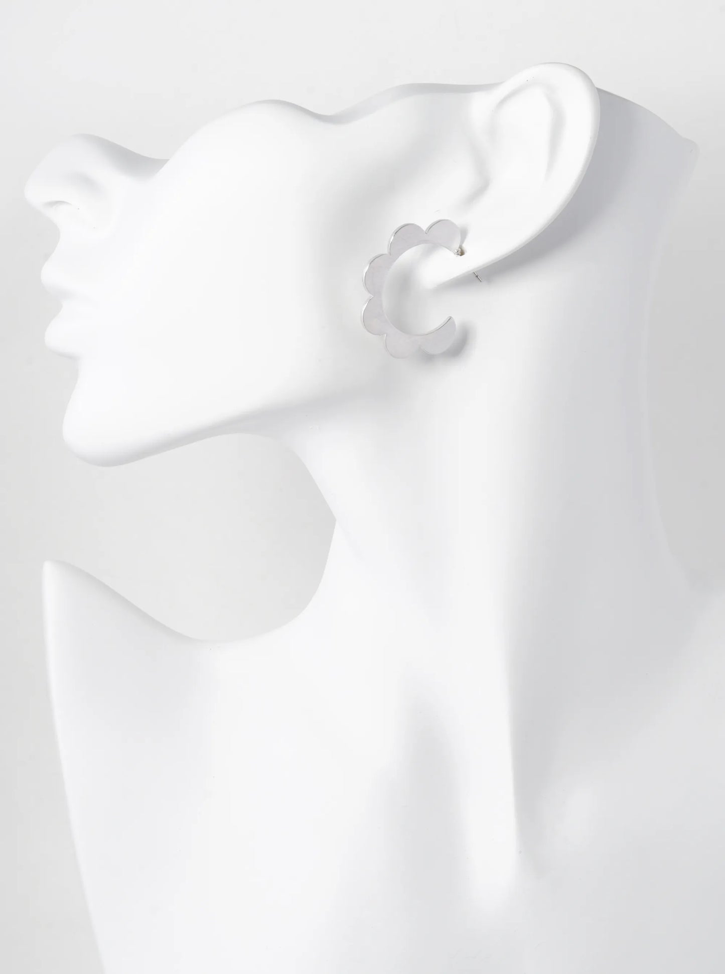 Flower Shape 30mm Brass Hoop Earrings
