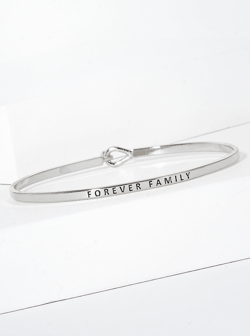 Forever Family Engraved Inspirational Bangle Bracelet