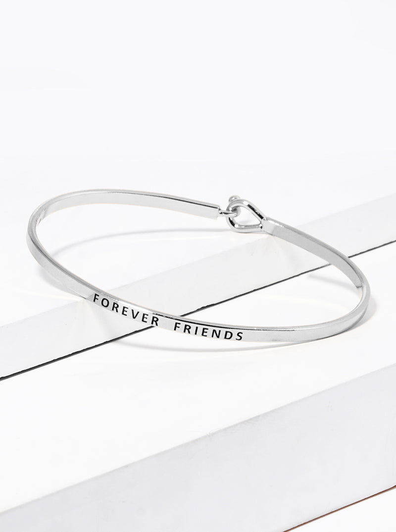 Forever Friends Engraved Inspirational Bangle Bracelet