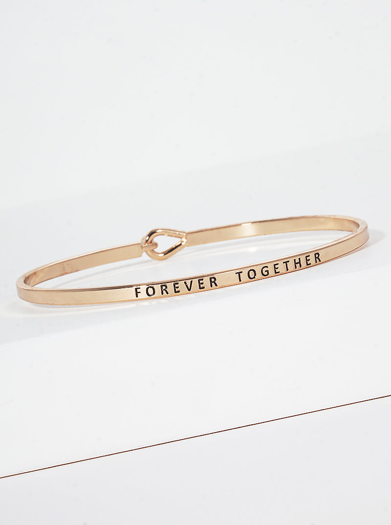 Forever Together Engraved Inspirational Bangle Bracelet