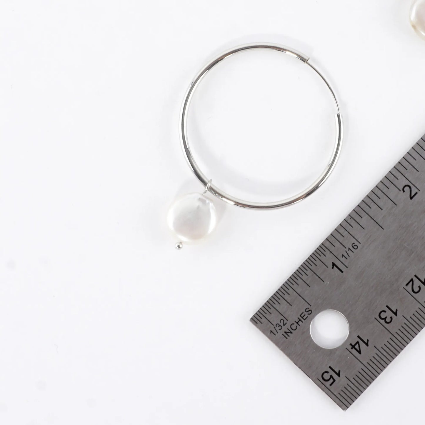 Freshwater Pearl Drop Endless Hoop Earrings