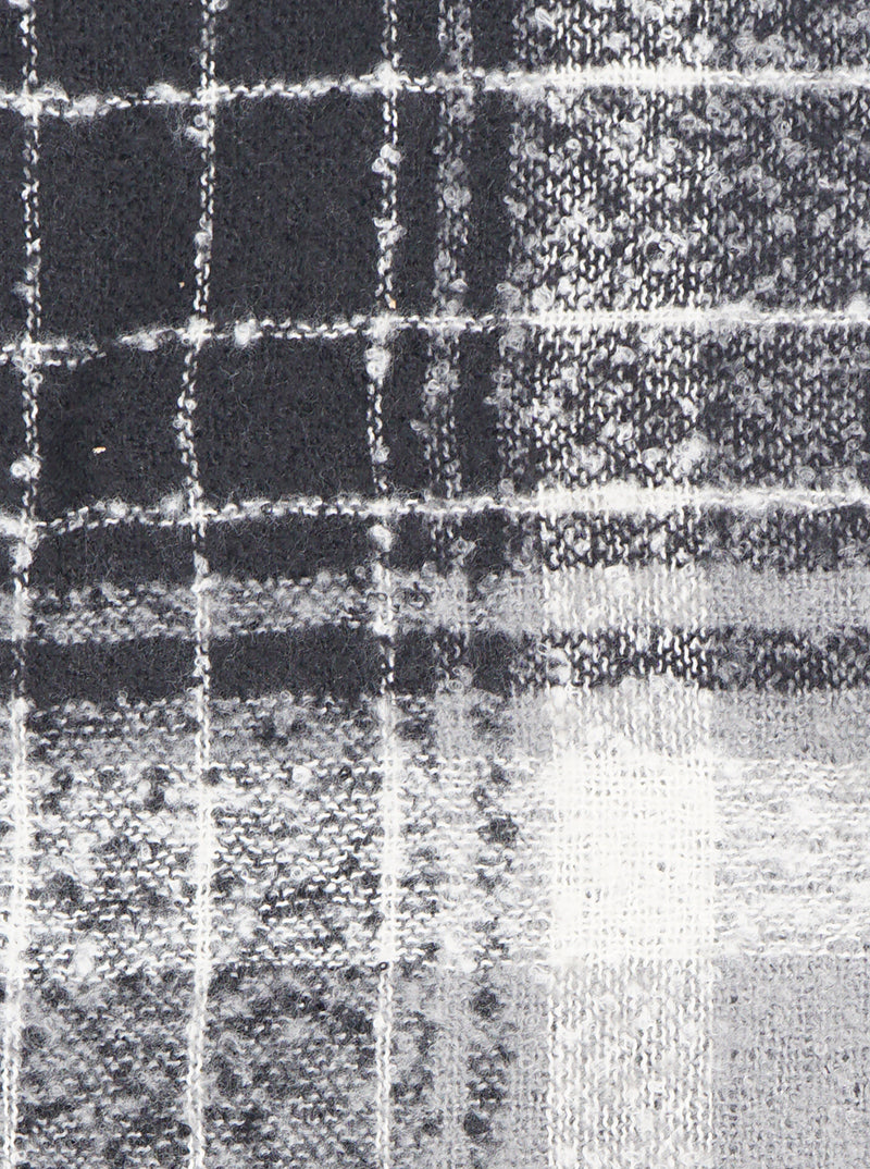 Fuzzy Tartan Plaid Double Loop With Fringe Infinity Scarf