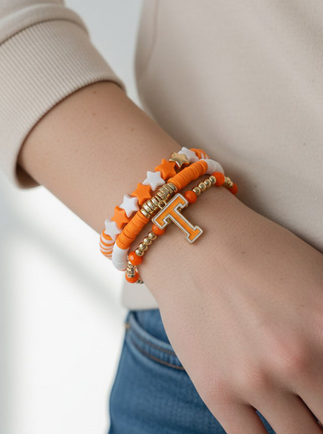 Football Motif Adjustable Stretch Bracelet