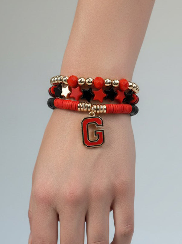 Gameday Chic Stretch Football Charm Bracelet