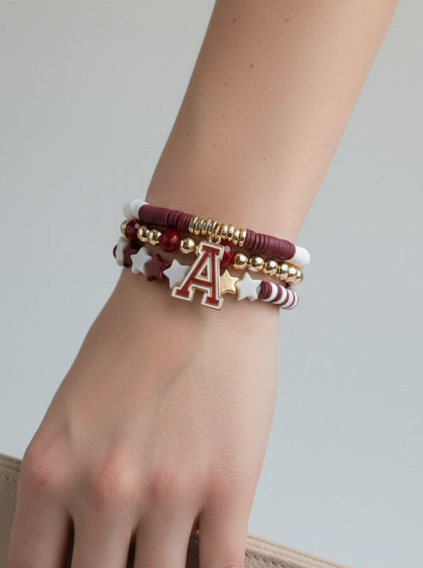 Enameled Gameday Stretch Football Bracelet