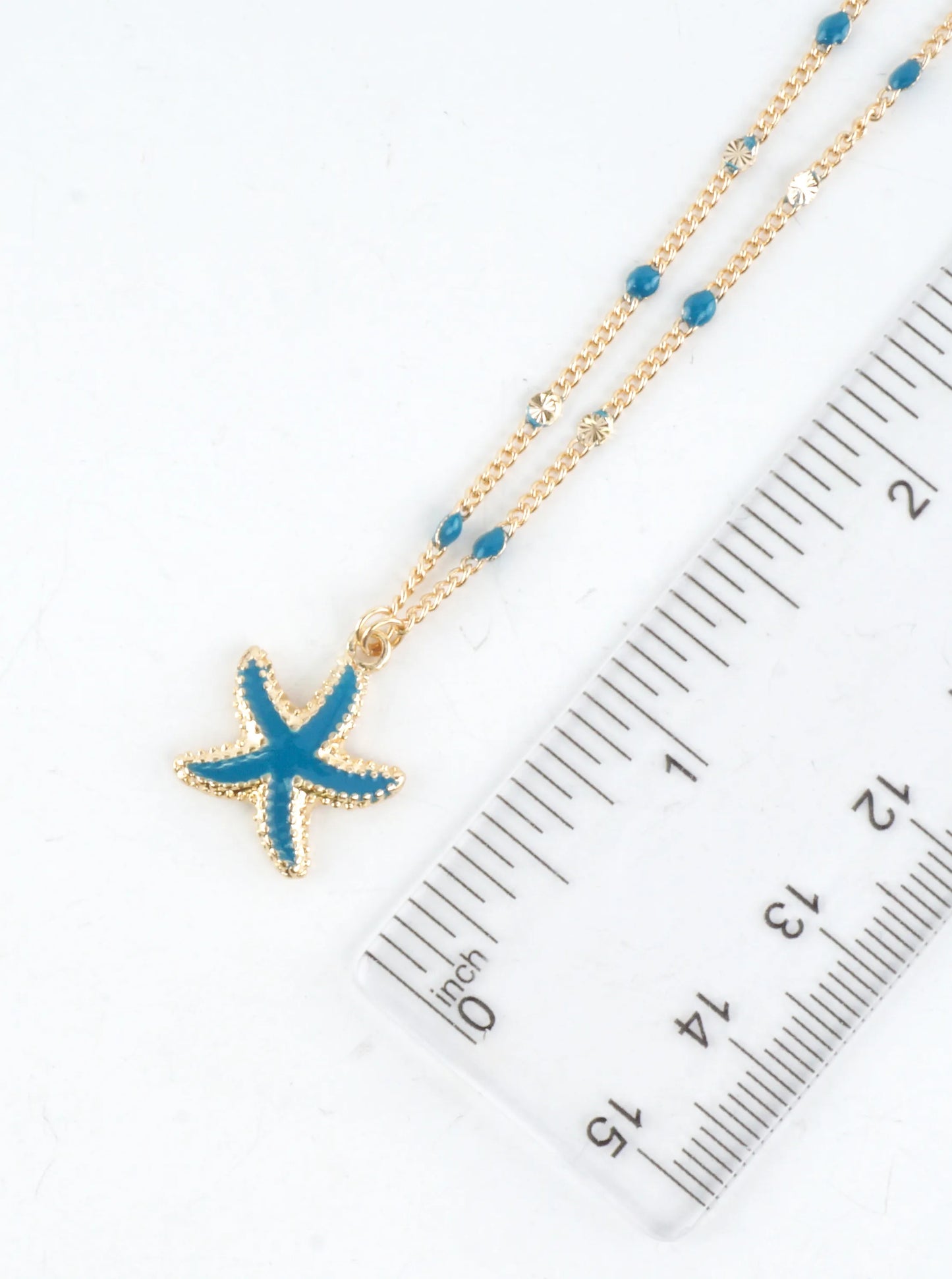 Starfish Enameled Pendant Necklace
