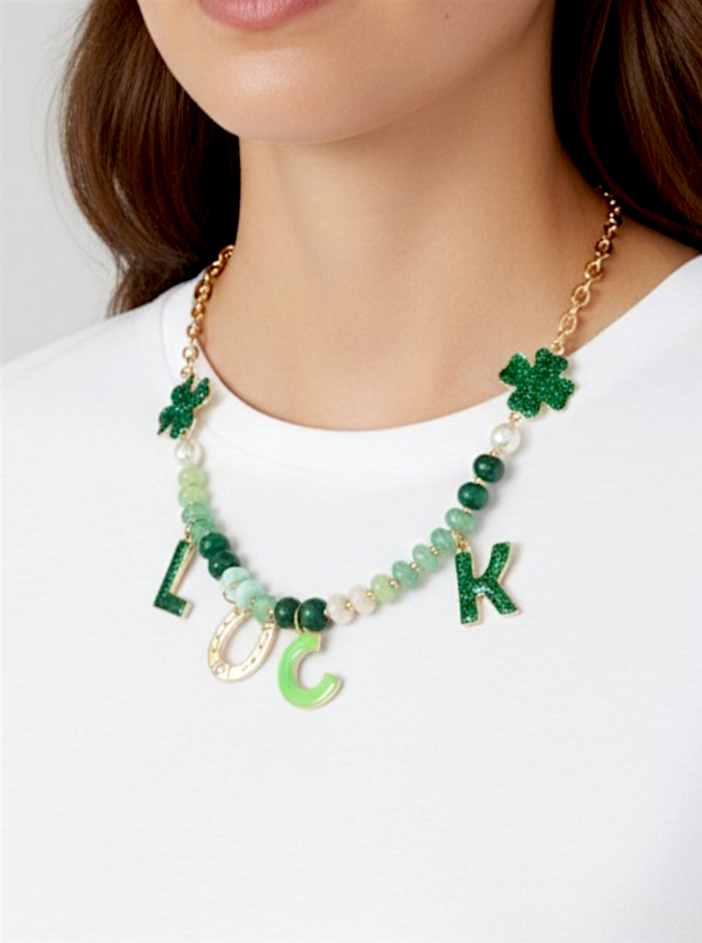 Clover Horseshoe Charm Necklace