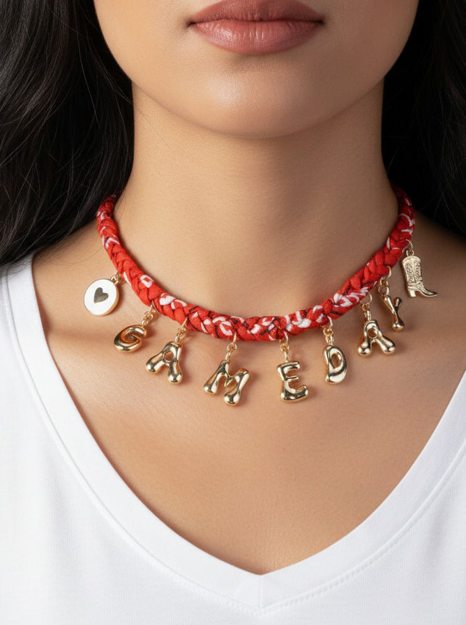 Game Day Letter Charm Necklace