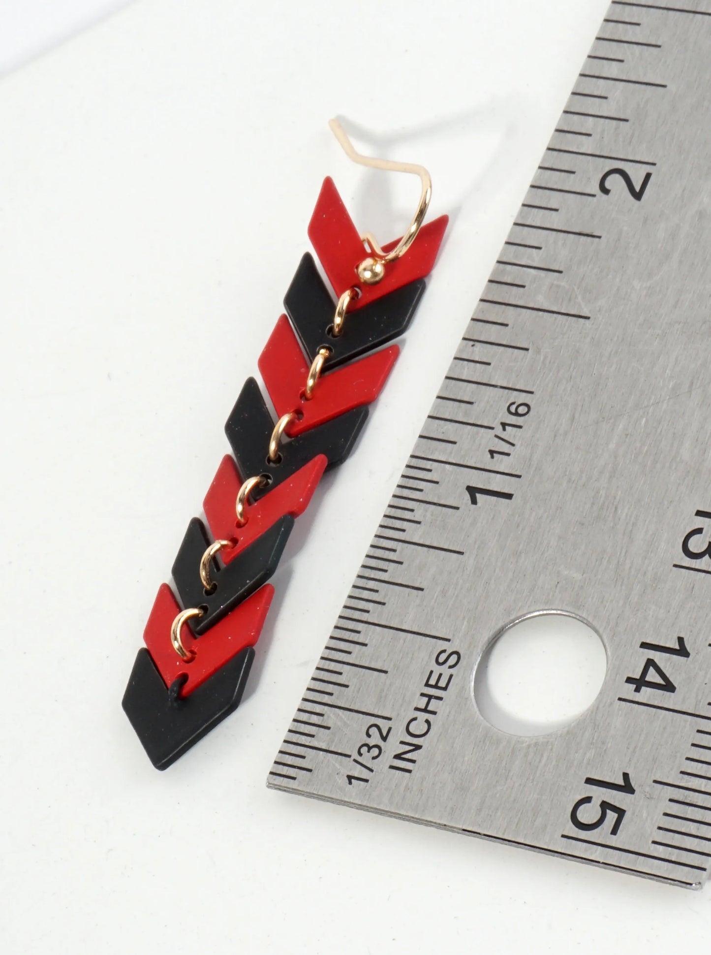 Game Day Matte-Coated Chevron Dangle Drop Earrings
