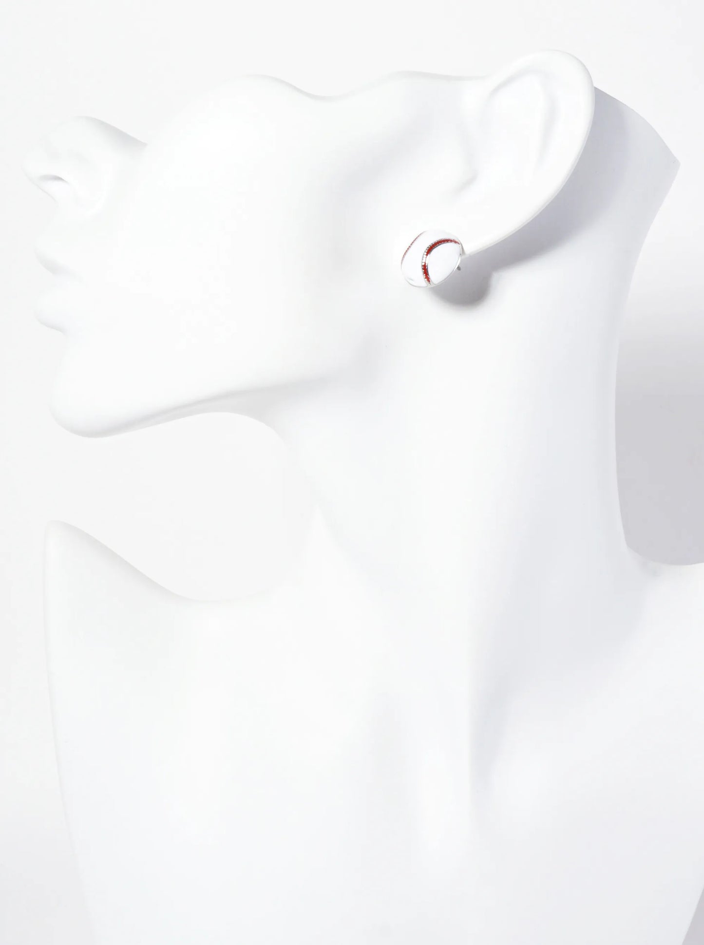 Game-Day-Theme 13mm Enamel Baseball Button Stud Earrings