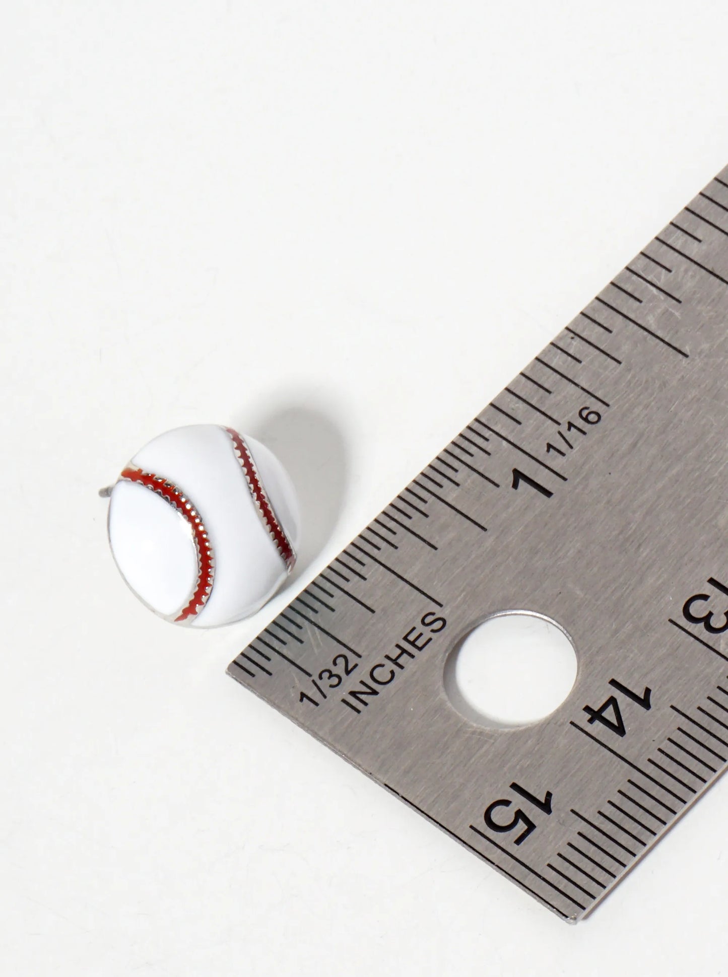 Game-Day-Theme 13mm Enamel Baseball Button Stud Earrings